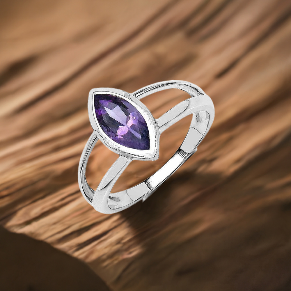 Sterling Silver Amethyst Anniversary Rings 925SR3069