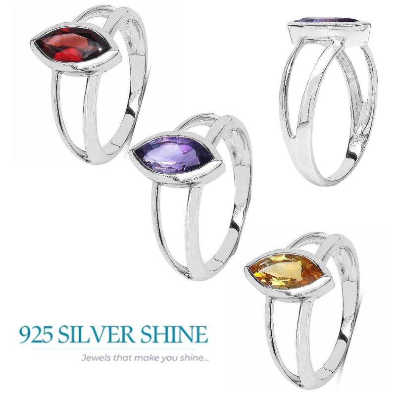 Sterling Silver Amethyst Anniversary Rings 925SR3069_3