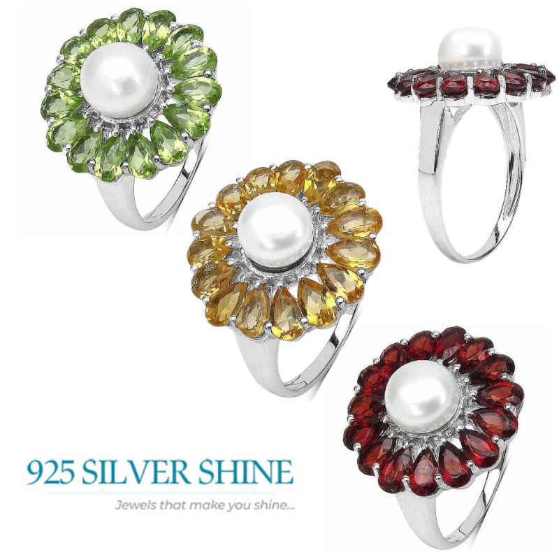 925 Sterling Silver Rings In Multi Gemstone Jewelry 925SR3074_3