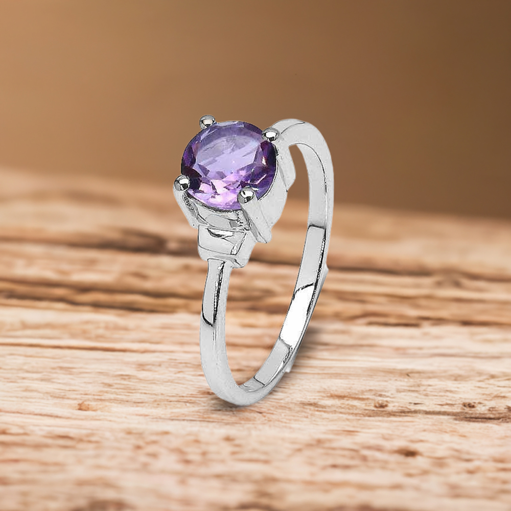 Sterling Silver Amethyst Cut Stone Rings 925SR3076
