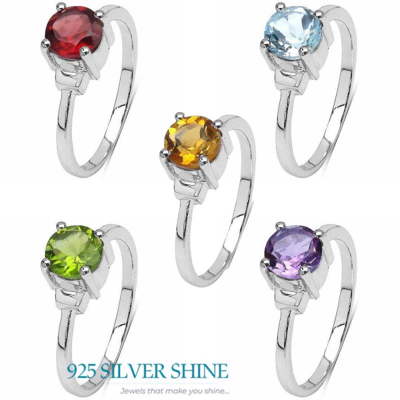 925 Sterling Silver Handmade Rings In Blue Topaz Gemstone Jewelry 925SR3077_3