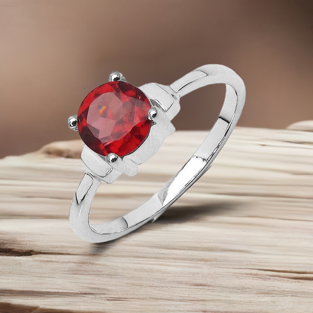 Sterling Silver Garnet Cut Stone Rings 925SR3079