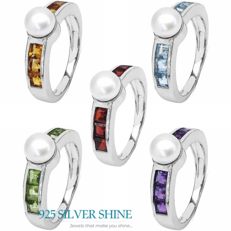 925 Sterling Silver Handmade Rings In Multi Gemstone Jewelry 925SR3085_3