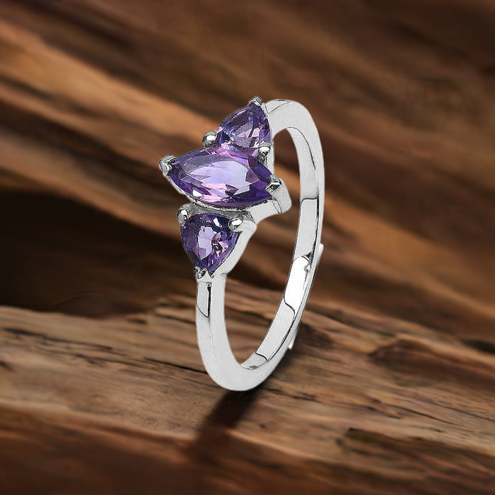 925 Sterling Silver Handmade Rings In Amethyst Gemstone Jewelry 925SR3088