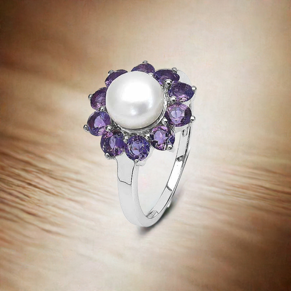 925 Sterling Silver Rings In Semi Precious Multi Gemstone 925SR3096