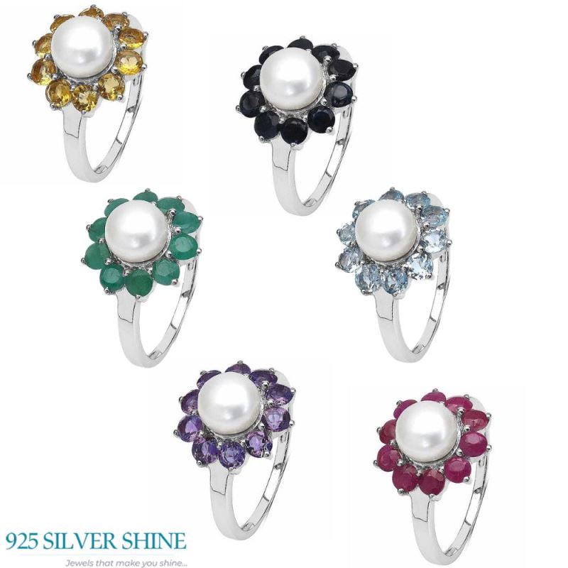 Solid 925 Silver Rings In Natural Multi Gemstone 925SR3098_3