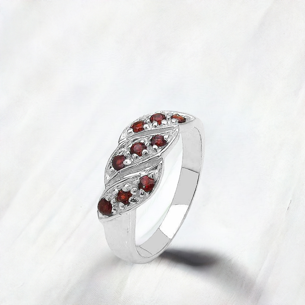 Genuine Garnet Gemstone Rings In 925 Sterling Silver 925SR3106