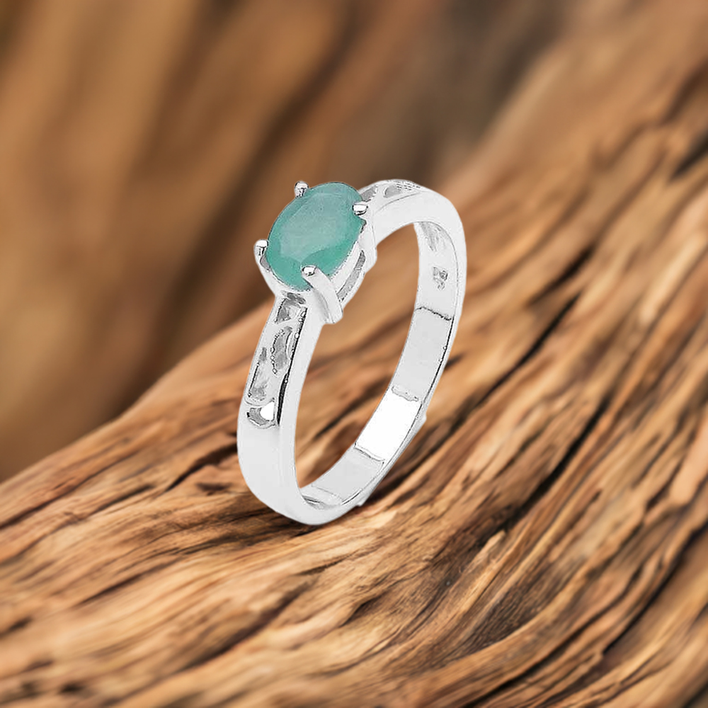 Genuine Green Onyx Gemstone Rings In Solid 925 Silver 925SR3109