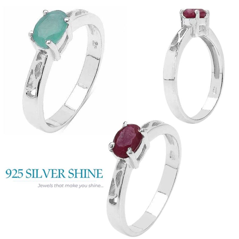 Natural Dyed Ruby Gemstone Rings In Fine 925 Sterling Silver 925SR3110_3
