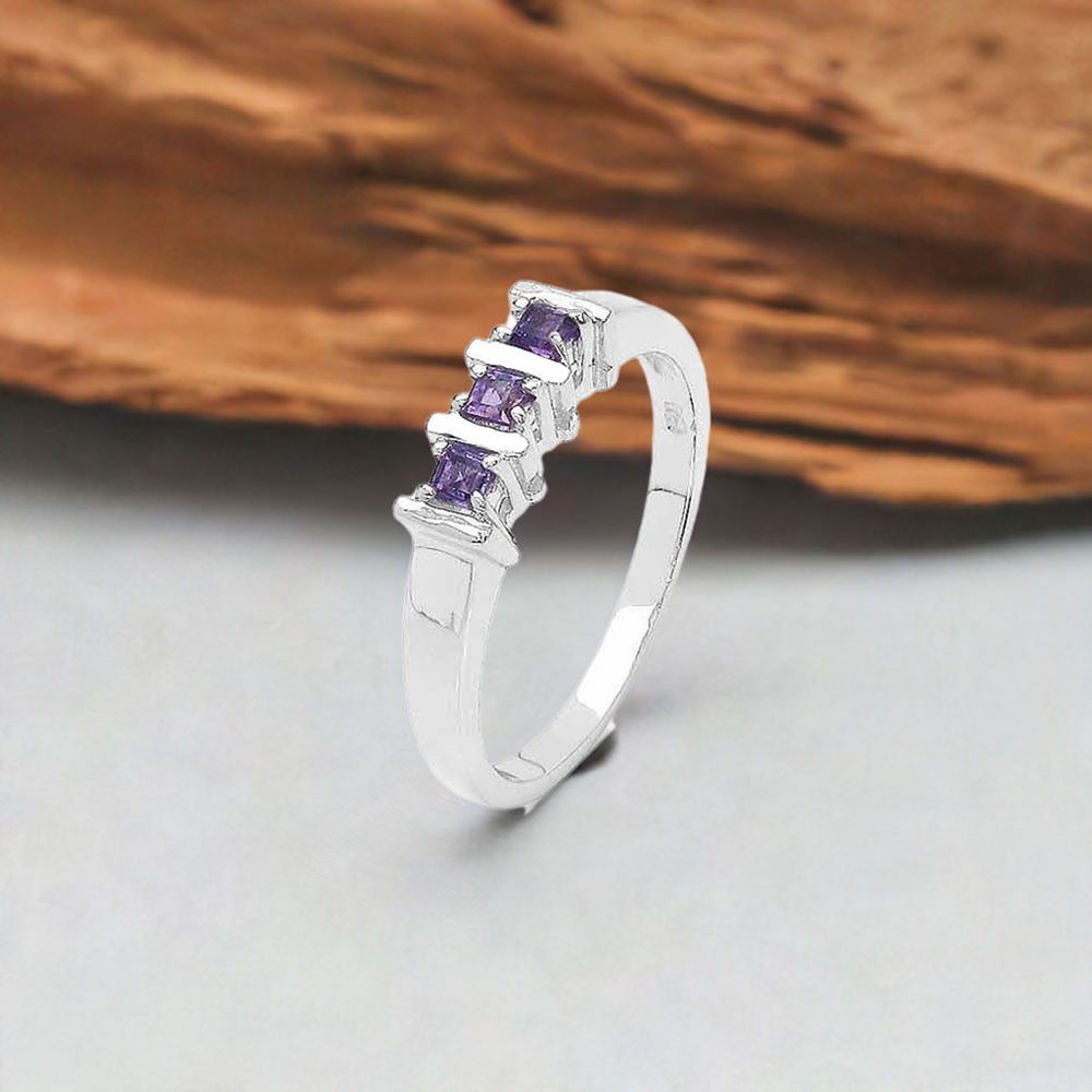 Semi Precious Amethyst Gemstone Rings In Fine 925 Sterling Silver 925SR3111