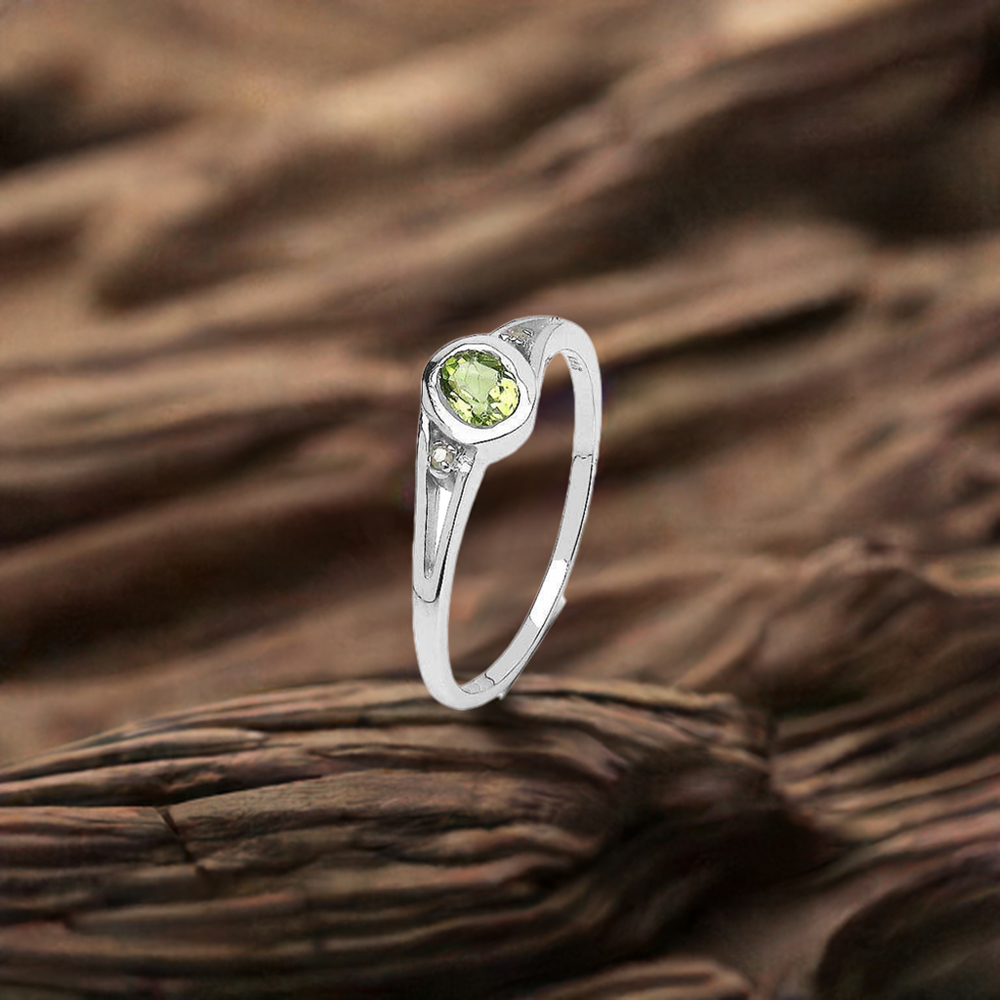 Sterling Silver Peridot Gemstone Anniversary Rings 925SR3114