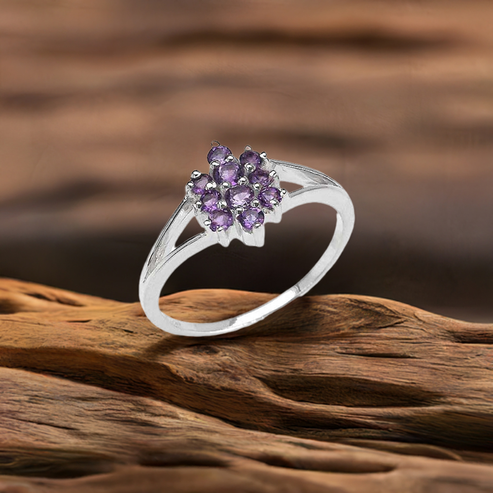 925 Sterling Silver Rings In Genuine Amethyst Gemstone 925SR3115