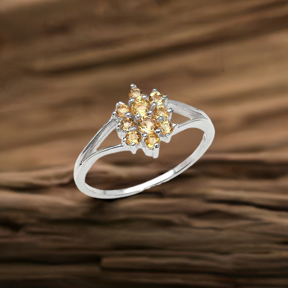 925 Sterling Silver Rings In Natural Citrine Gemstone 925SR3116
