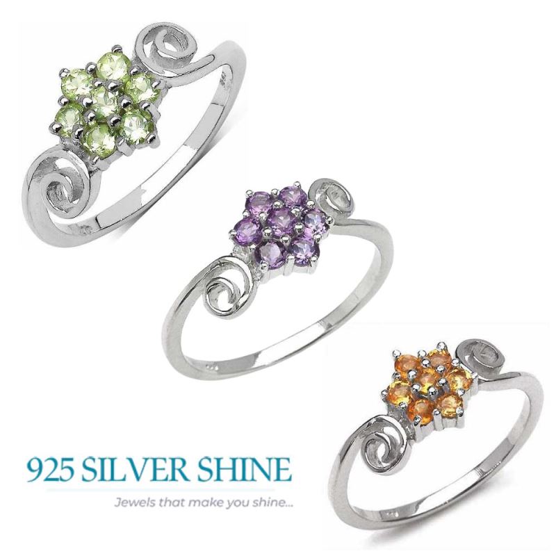 925 Sterling Silver Rings In Semi Precious Amethyst Gemstone 925SR3117_1