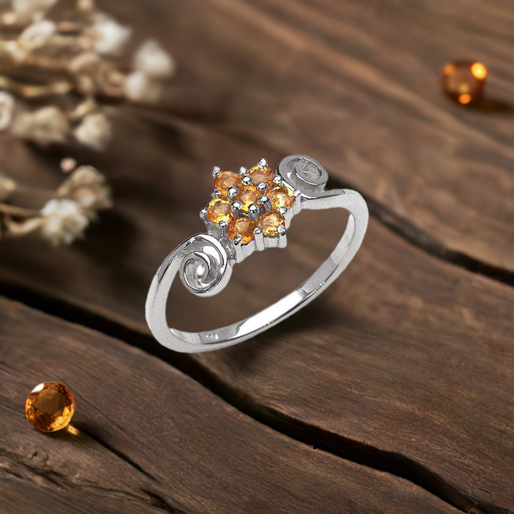 925 Sterling Silver Rings In Genuine Citrine Gemstone 925SR3118