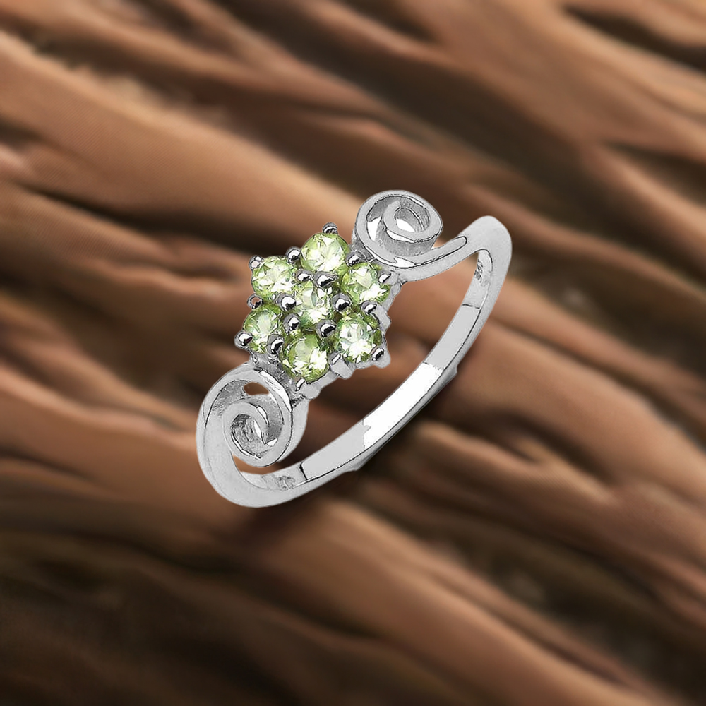 925 Sterling Silver Rings In Natural Peridot Gemstone 925SR3119
