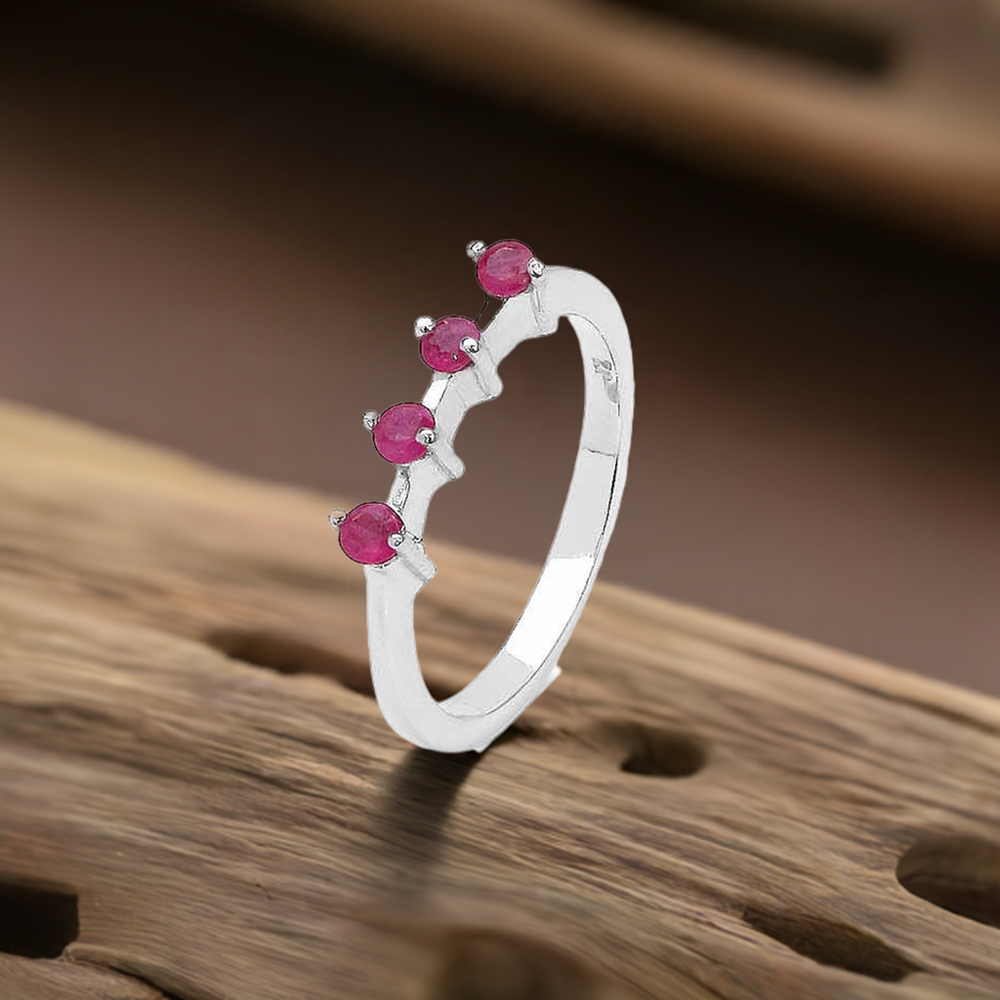925 Sterling Silver Rings In Natural Dyed Ruby Gemstone 925SR3122