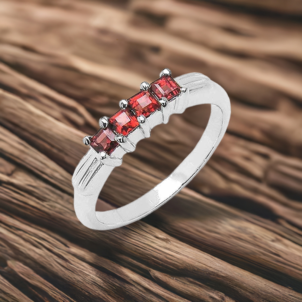Natural Garnet Gemstone Rings In 925 Sterling Silver Jewelry 925SR3128