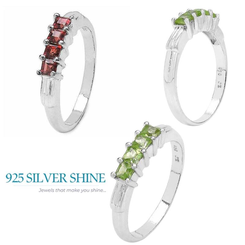 Natural Garnet Gemstone Rings In 925 Sterling Silver Jewelry 925SR3128_3
