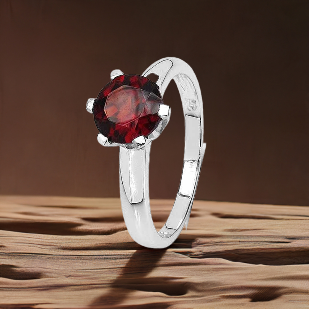 Natural Garnet Gemstone Sterling Silver Rings 925SR3134