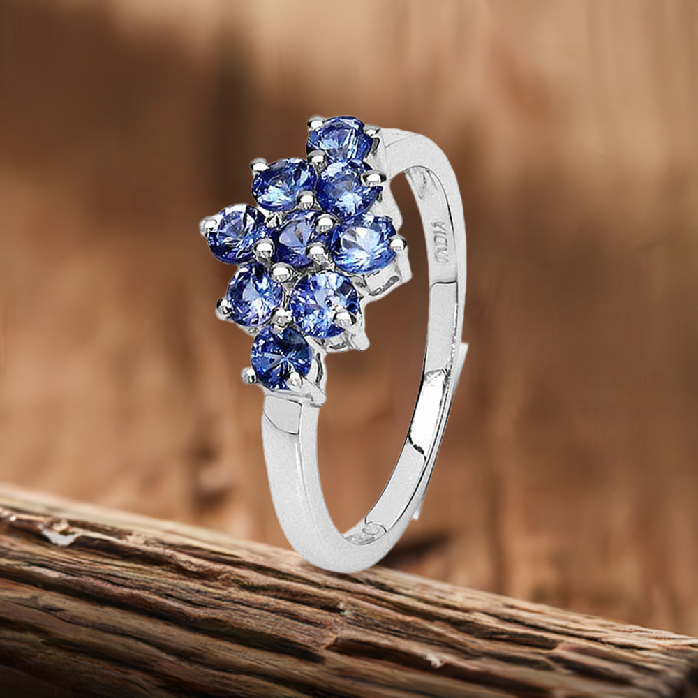 Genuine Tanzanite Gemstone Rings In 925 Sterling Silver Jewelry 925SR3136