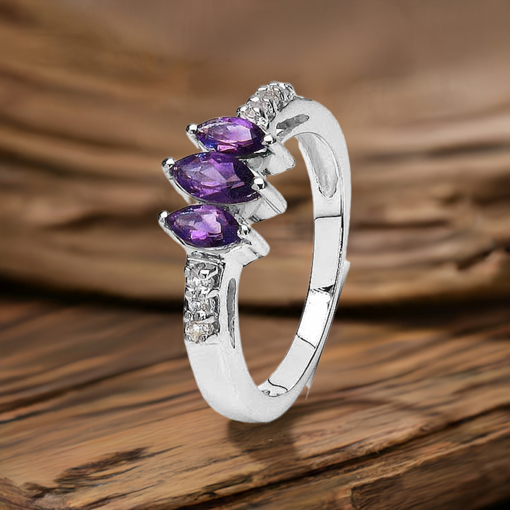 925 Sterling Silver Rings In Amethyst Gemstone Jewelry 925SR3140