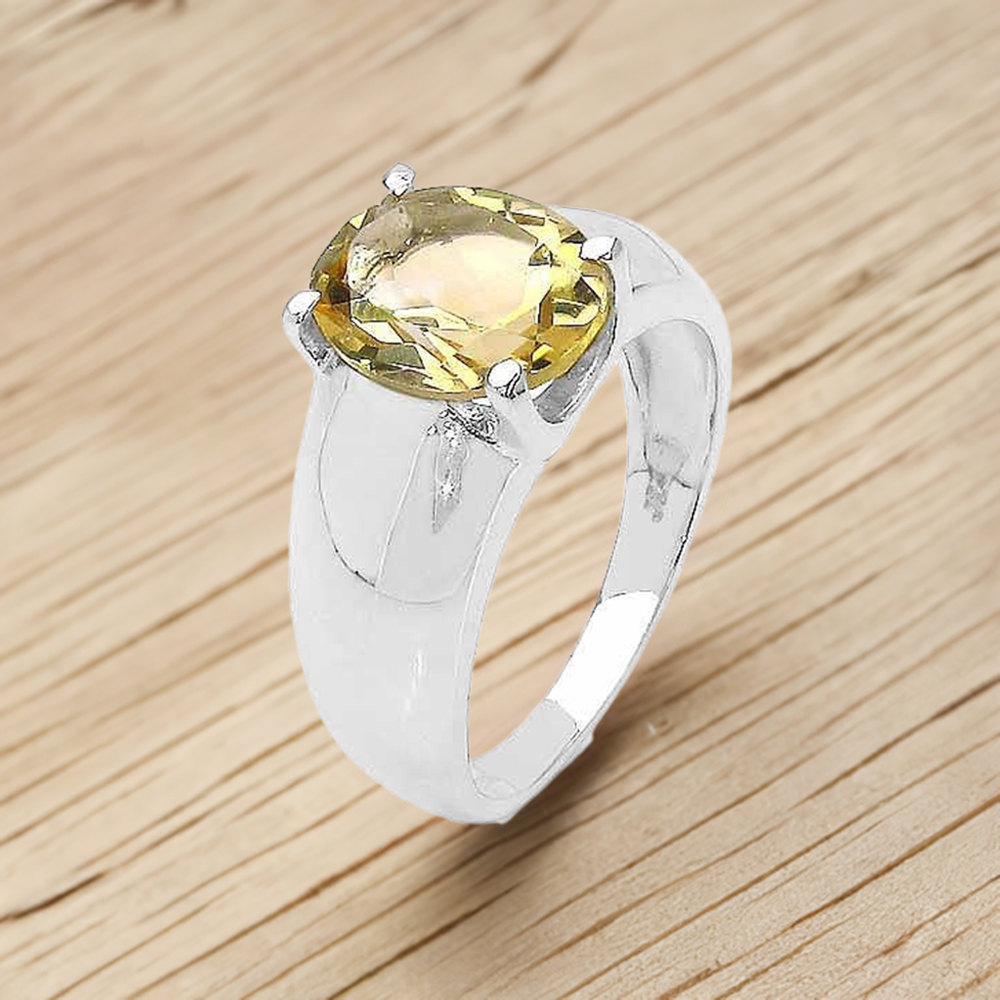 Citrine Oval Gemstone Sterling Silver Rings 925SR3150