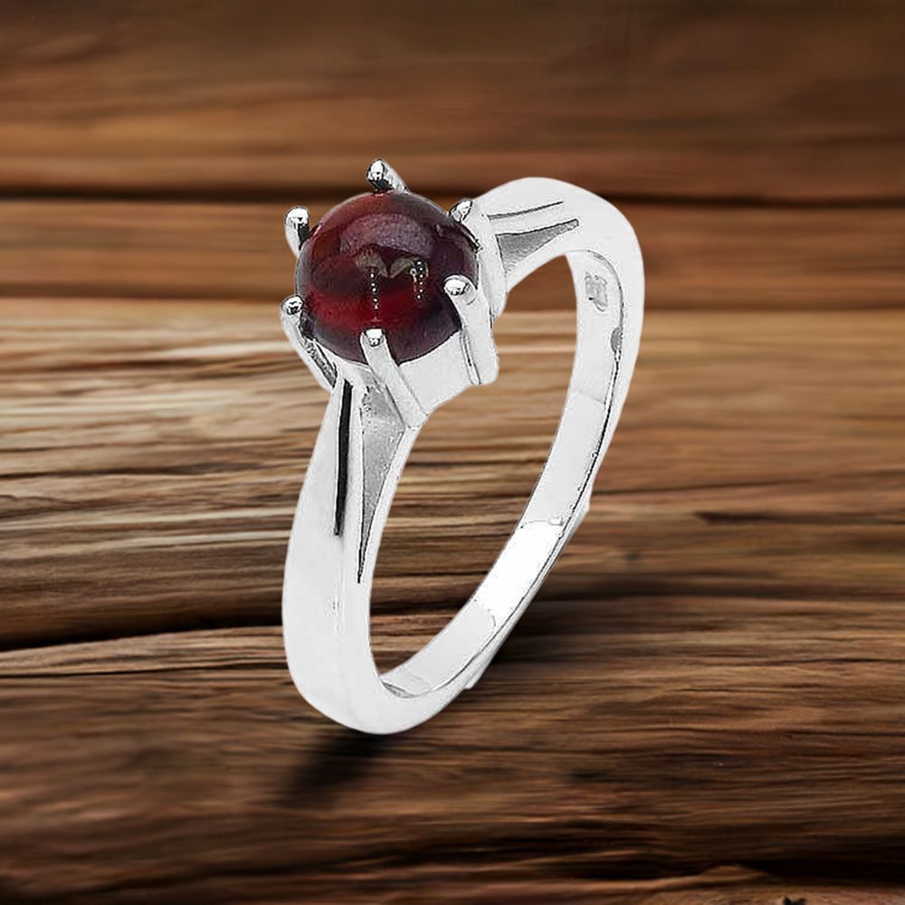 Garnet Gemstone Sterling Silver Rings Jewelry 925SR3157