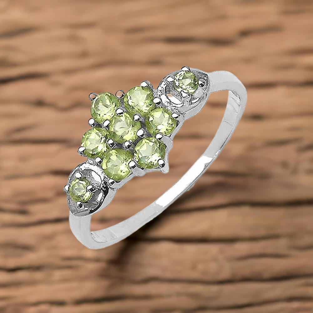 925 Sterling Silver Handmade Rings In Peridot Gemstone Jewelry 925SR3158