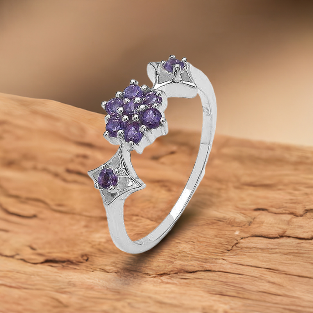 925 Sterling Silver Rings In Amethyst Gemstone Jewelry 925SR3159