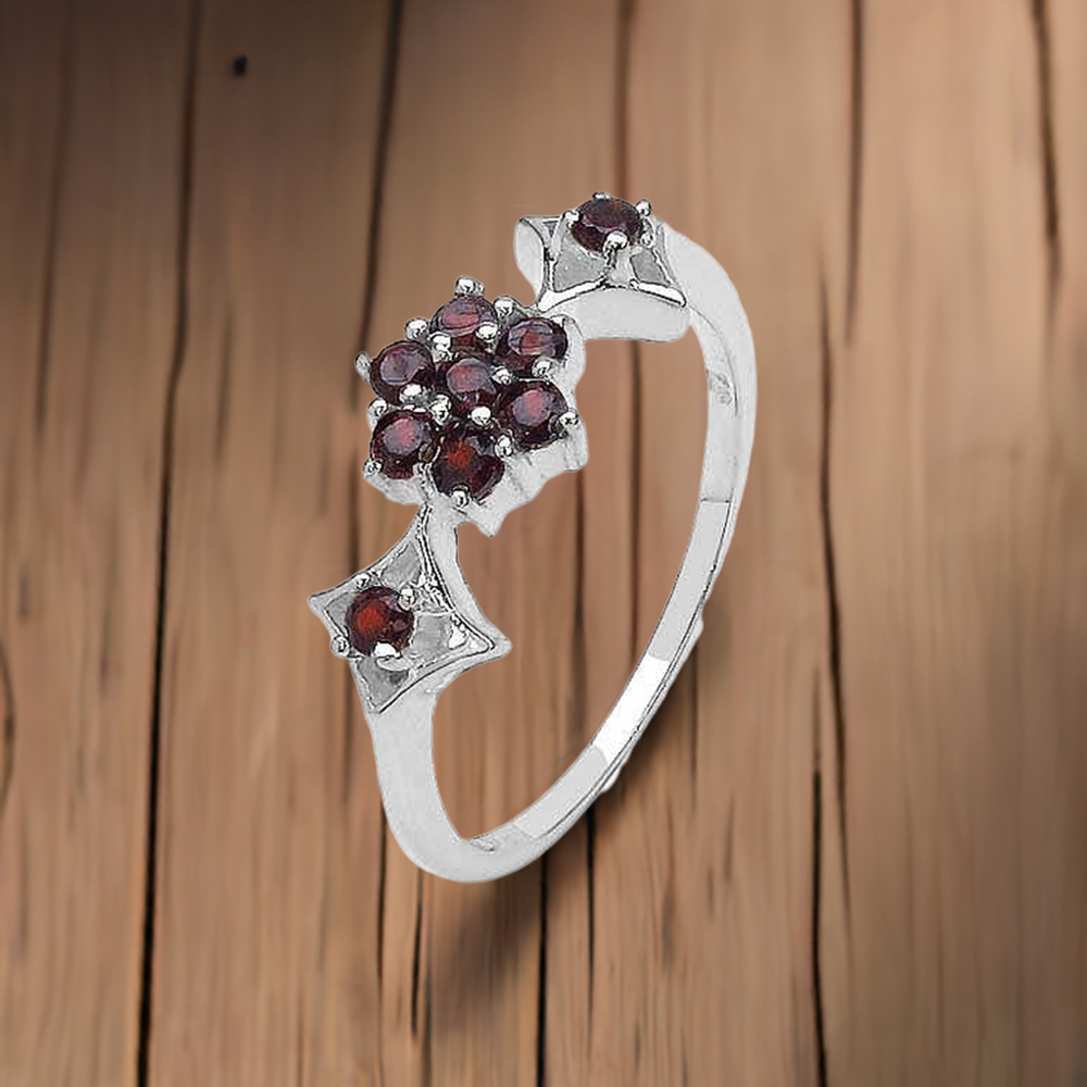 925 Sterling Silver Rings In Garnet Gemstone Jewelry 925SR3160
