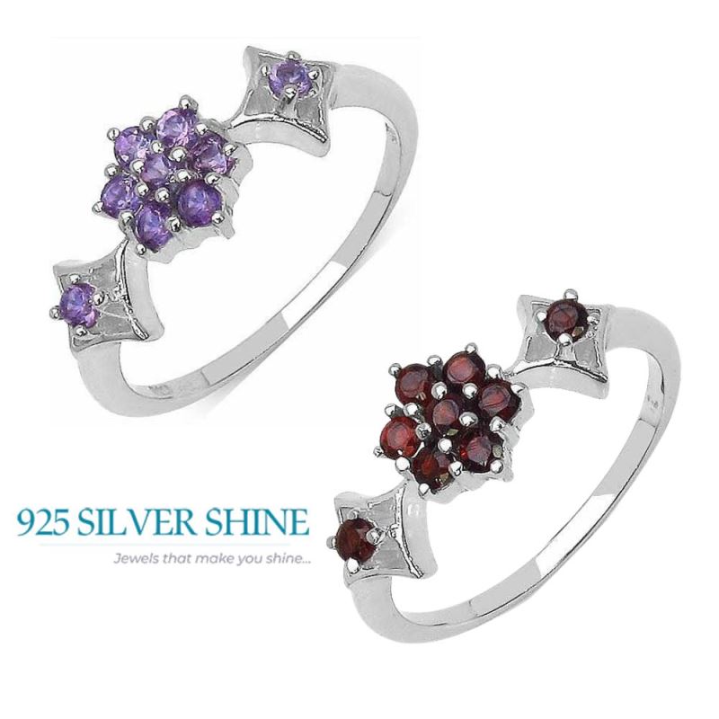 925 Sterling Silver Rings In Garnet Gemstone Jewelry 925SR3160_2