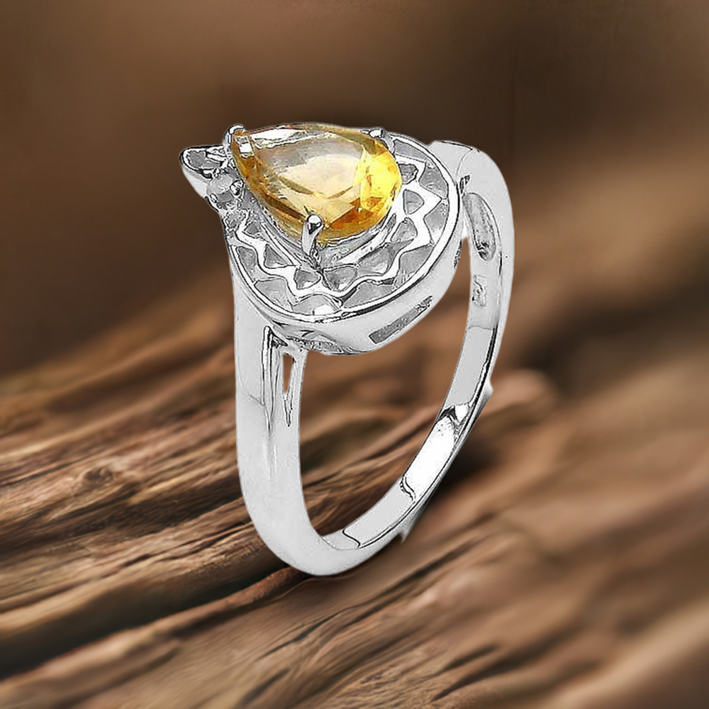 Citrine Gemstone Sterling Silver Rings 925SR3163