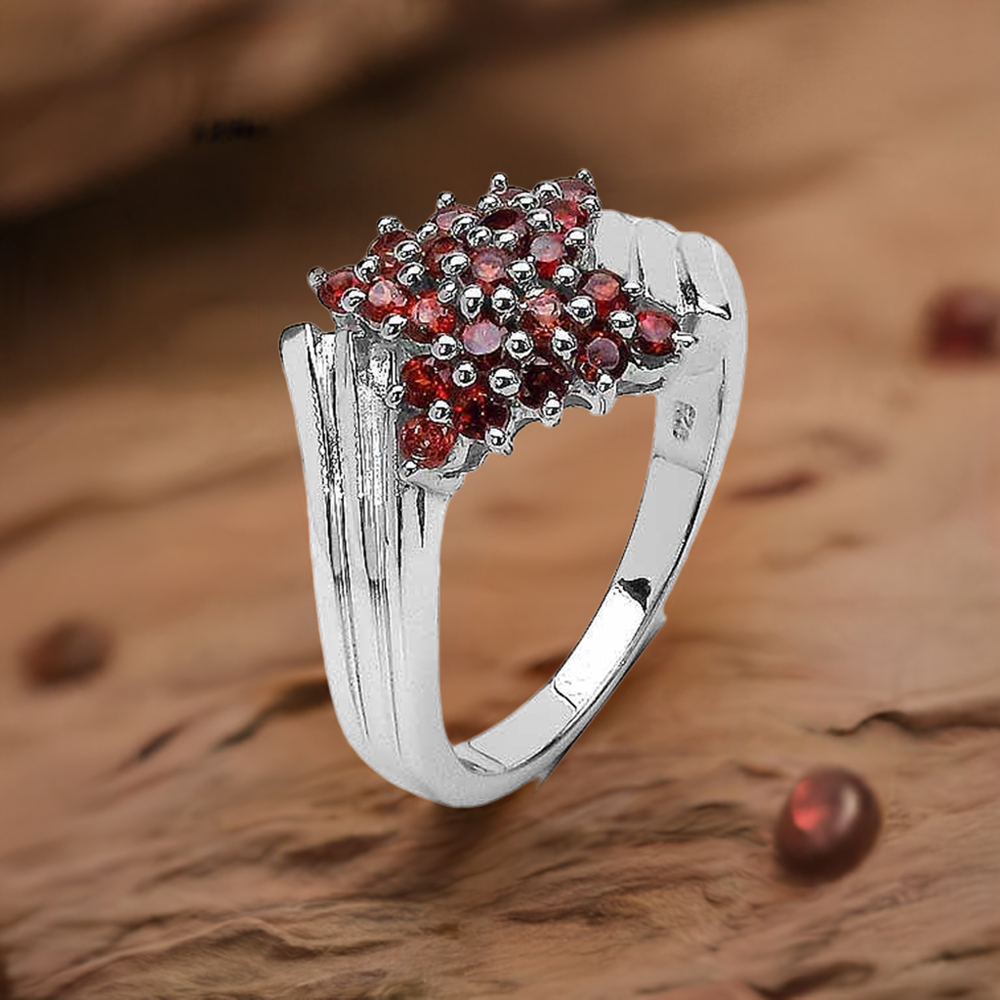 925 Sterling Silver Handmade Rings In Garnet Gemstone Jewelry 925SR3164