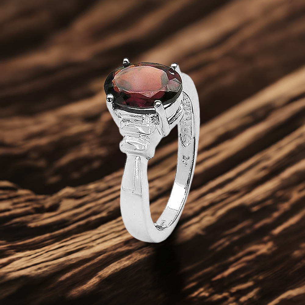 Stunning Garnet Birthstone Sterling Silver Rings 925SR3171
