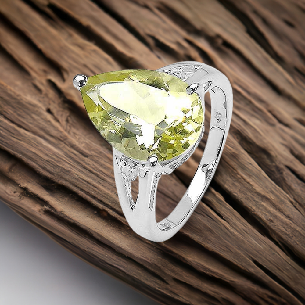 925 Sterling Silver Handmade Rings In Lemon Quartz Gemstone Jewelry 925SR3173