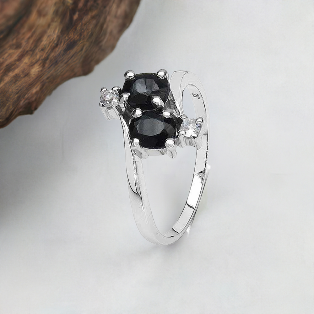 925 Sterling Silver Rings In Natural Black Onyx Gemstone 925SR3174