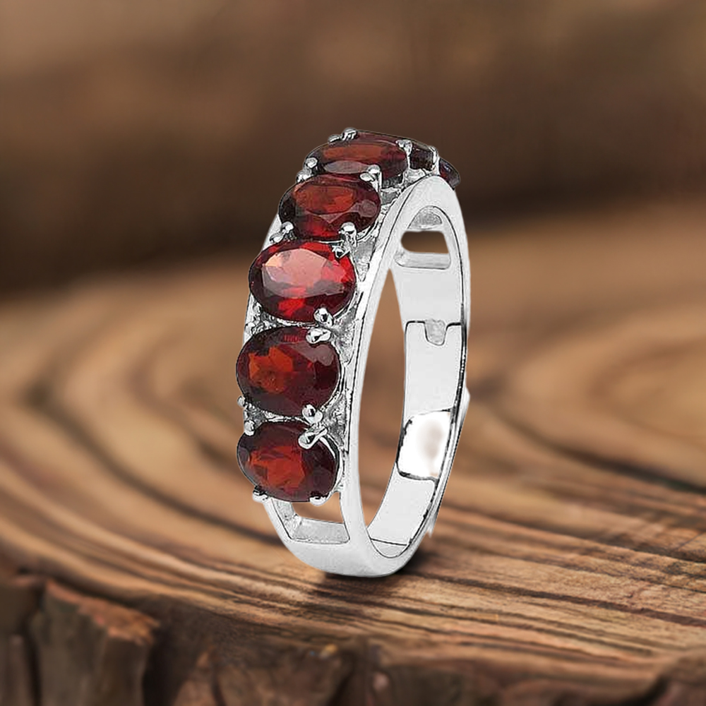 Fine 925 Sterling Silver Rings In Genuine Garnet Gemstone 925SR3182