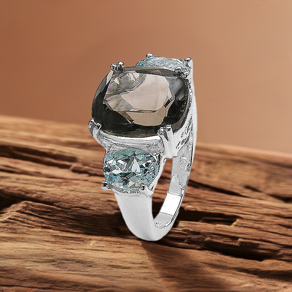 925 Sterling Silver Rings In Genuine Multi Gemstone 925SR3191