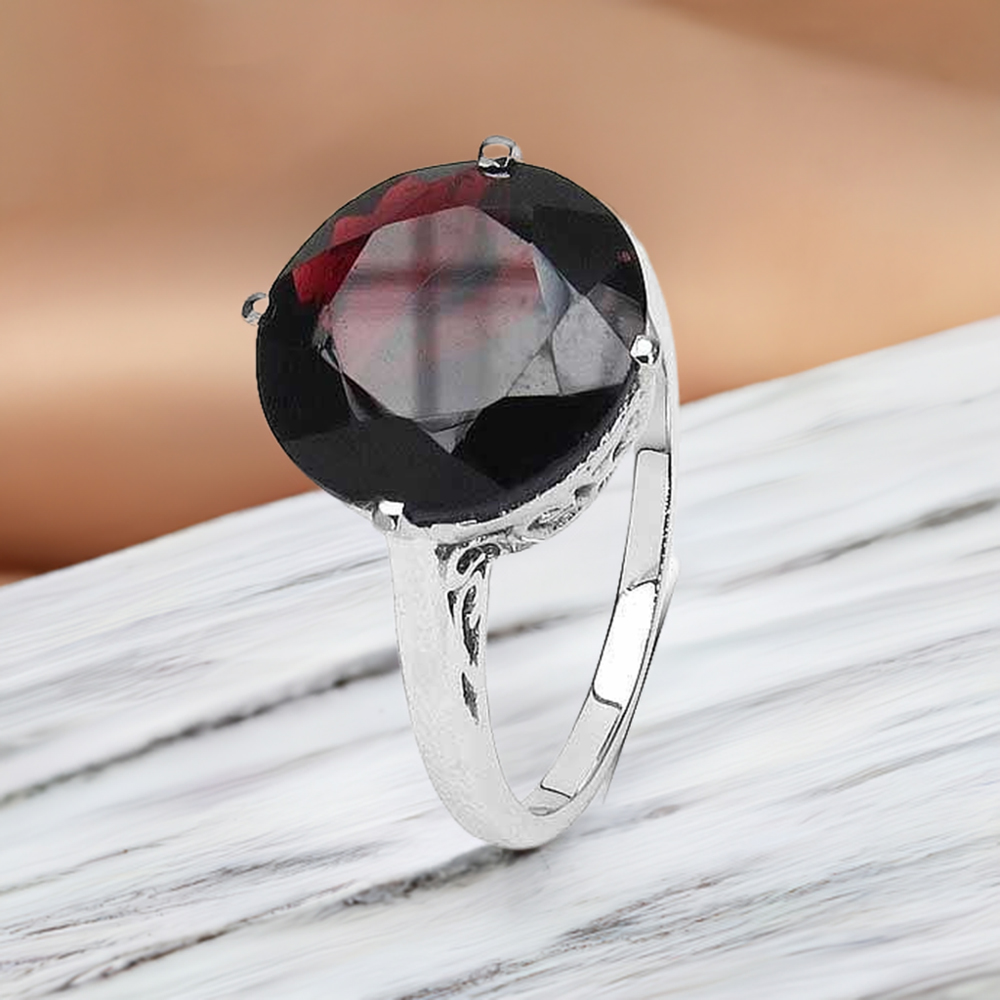 Natural Garnet Gemstone Sterling Silver Anniversary Rings 925SR3192
