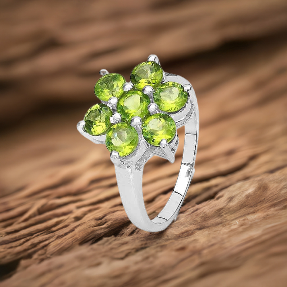 Natural Peridot Gemstone Rings In Fine 925 Sterling Silver 925SR3204