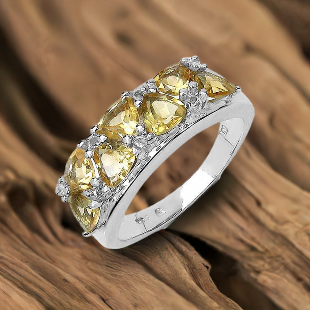 925 Sterling Silver Rings In Semi Precious Citrine Gemstone 925SR3214