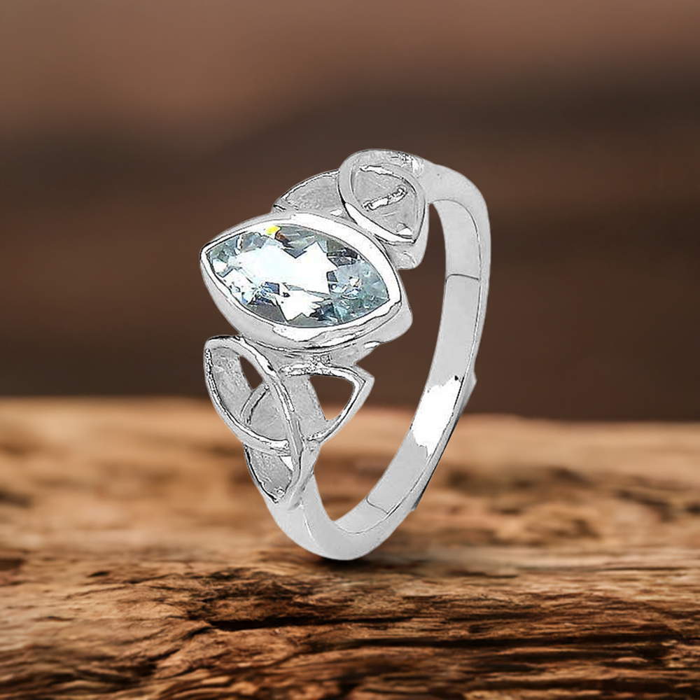 Natural Blue Topaz Gemstone Rings In 925 Sterling Silver Jewelry 925SR3222