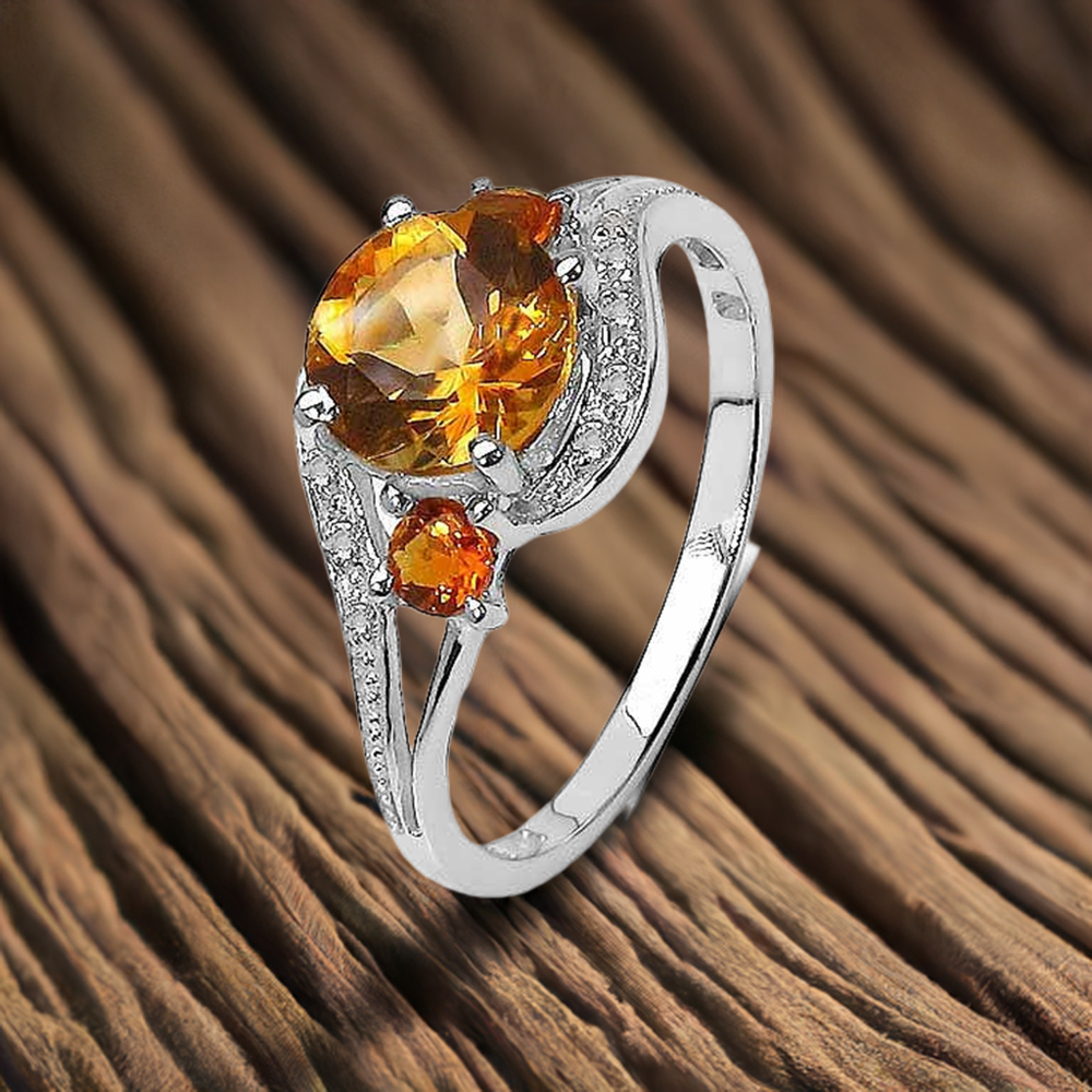 Sterling Silver Citrine Rings For Women's 925SR3230