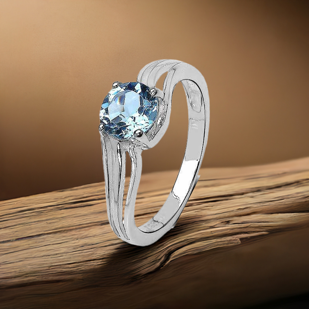 925 Sterling Silver Rings In Blue Topaz Gemstone Jewelry 925SR3236