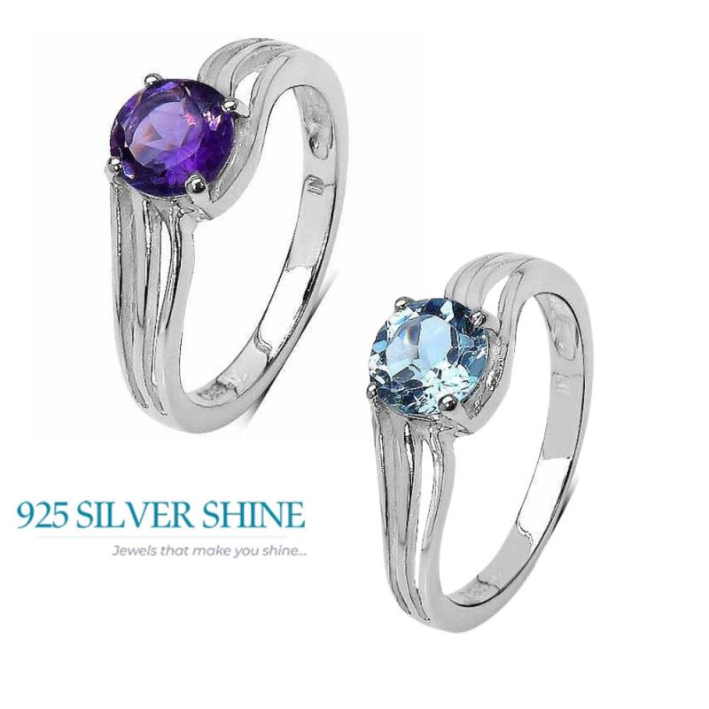 925 Sterling Silver Rings In Blue Topaz Gemstone Jewelry 925SR3236_3