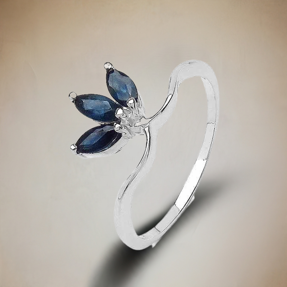 925 Sterling Silver Handmade Rings In Dyed Blue Sapphire Gemstone Jewelry 925SR3241