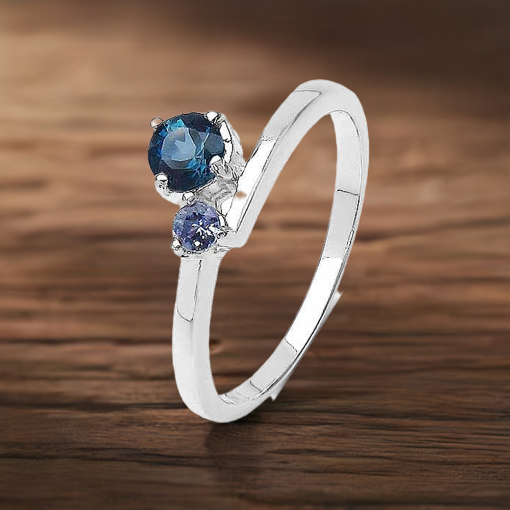 925 Sterling Silver Rings In Blue Topaz Gemstone Jewelry 925SR3247