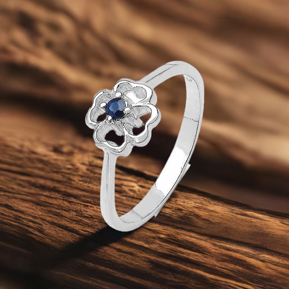 925 Sterling Silver Handmade Rings In Dyed Blue Sapphire Gemstone Jewelry 925SR3249
