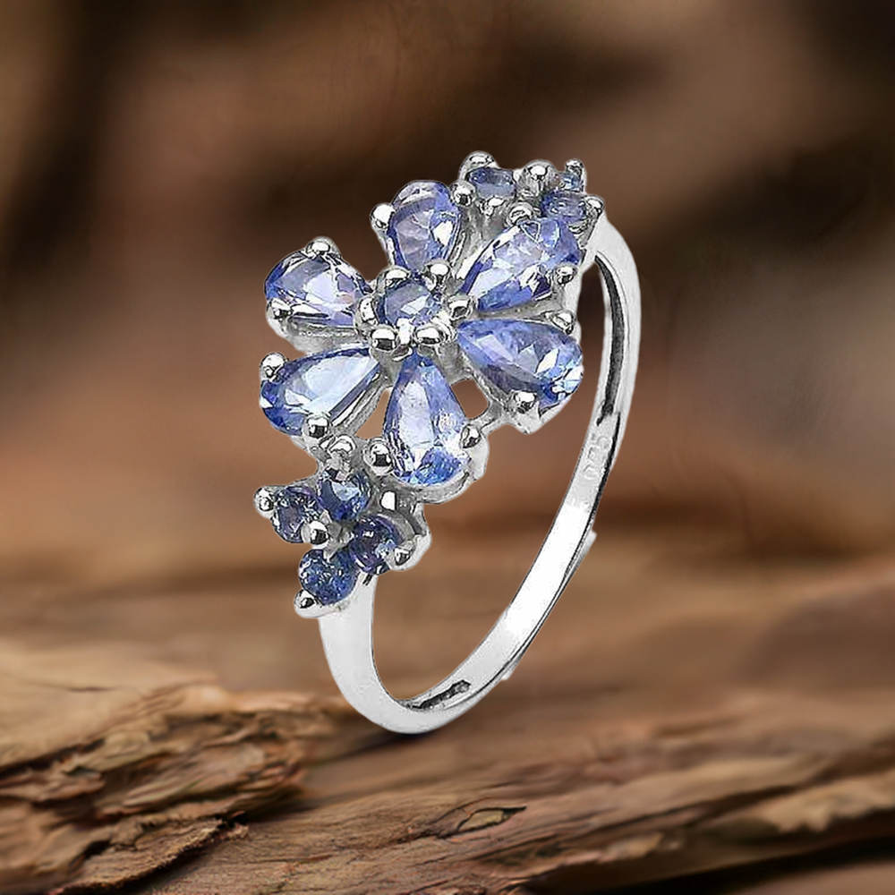 925 Sterling Silver Handmade Rings In Tanzanite Gemstone Jewelry 925SR3258